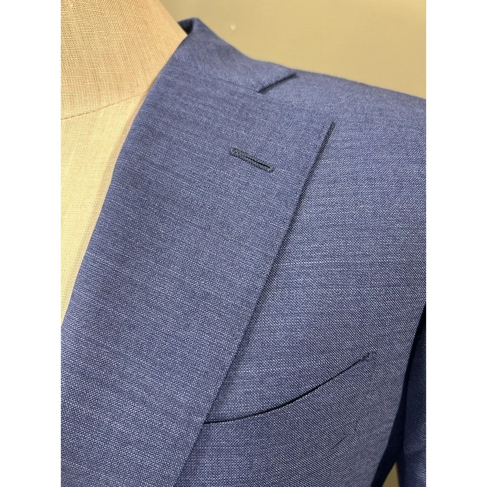 SuitSupply Lazio Blazer Jacket Wool  Mens 38S Slim Blue Vitale Barbaris Canonico